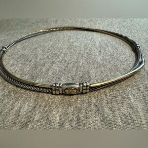 David Yurman 18k gold Two-tone Crossover Collar Necklace